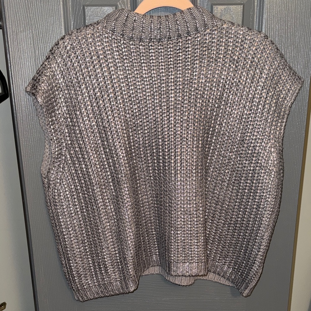 She + Sky Charcoal Mock Neck Sweater